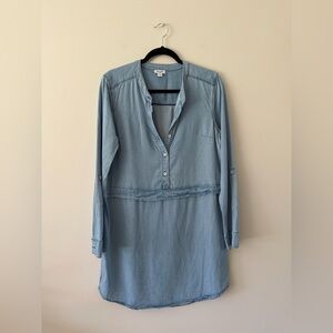 Splendid Blue Chambray Neutral Minimalist Western Capsule Dress Women’s Large
